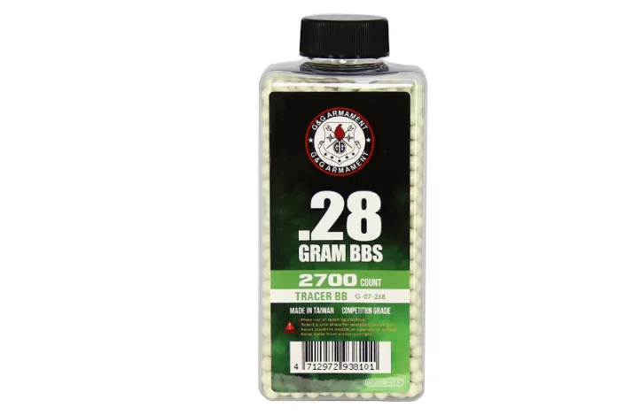 BILLES 0.28G TRACANTES VERTES EN BOUTEILLE DE 2700