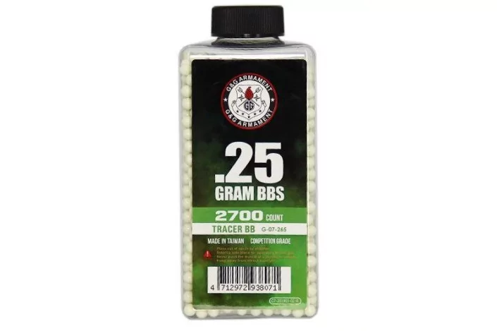BILLES 0.25G TRACANTES VERTES EN BOUTEILLE DE 2700